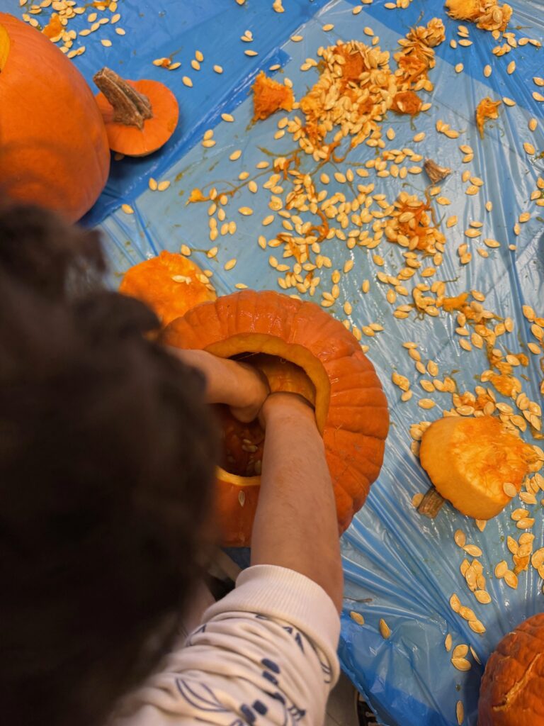 Uithollen van een pompoen